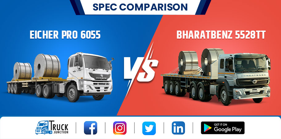 Eicher Pro 6055 VS BharatBenz 5528TT Tractor Comparison