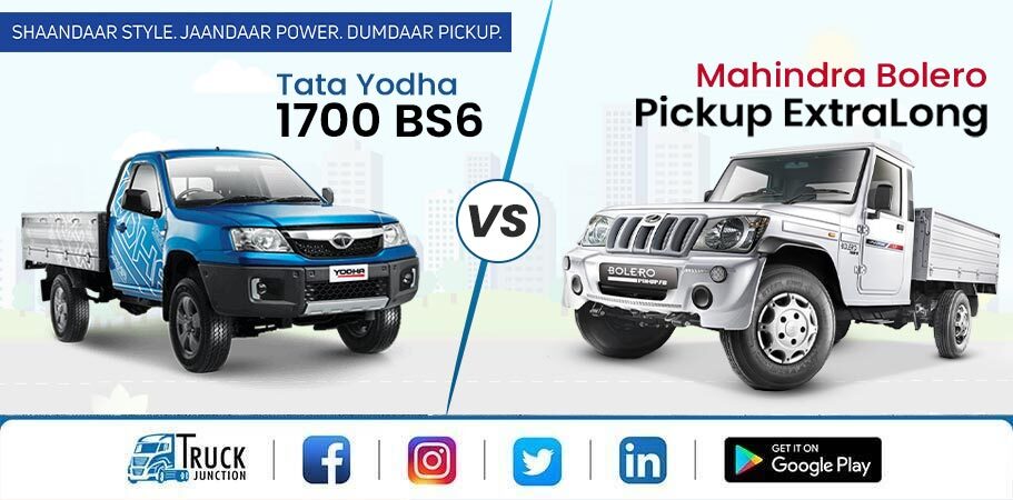 Comparison: Tata Yodha 1700 BS6 VS Mahindra Bolero Pickup ExtraLong