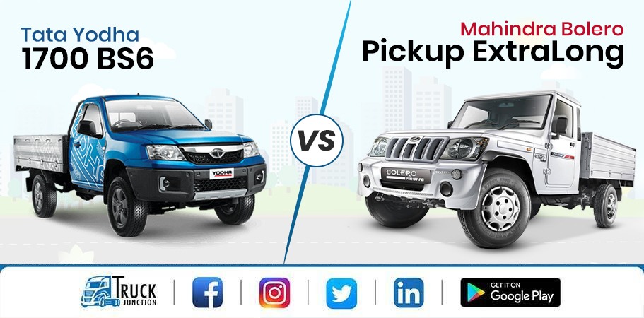 Comparison: Tata Yodha 1700 BS6 VS Mahindra Bolero Pickup ExtraLong