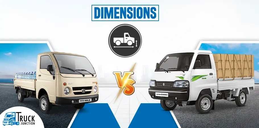 Tata Ace Gold Vs Maruti Suzuki Super Carry Comparison Dimensions